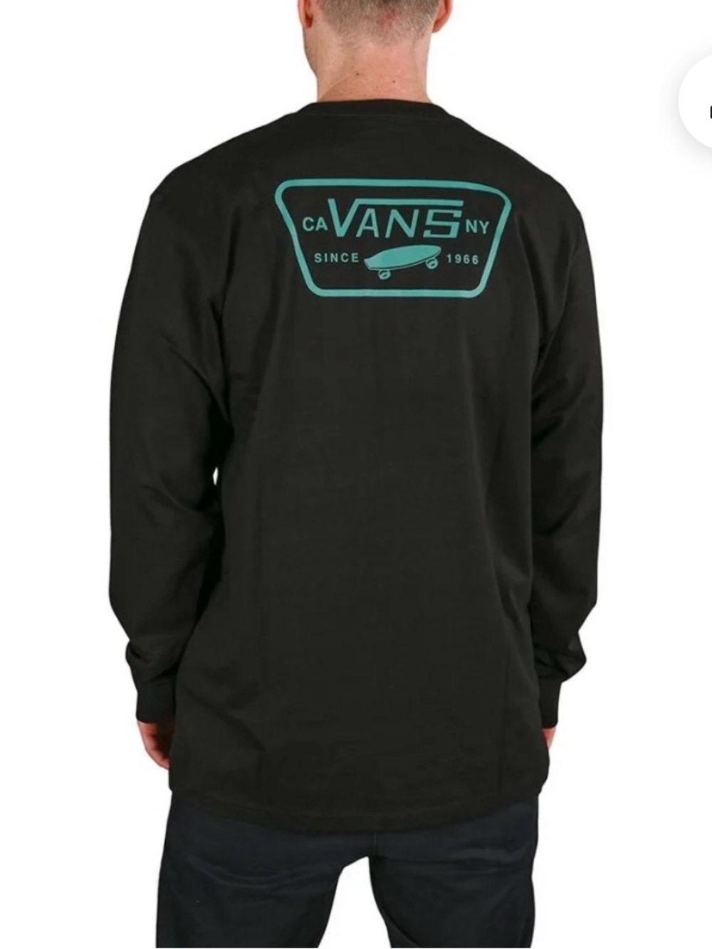 Vans Mens Long Sleeve T-Shirt - Black / Green M